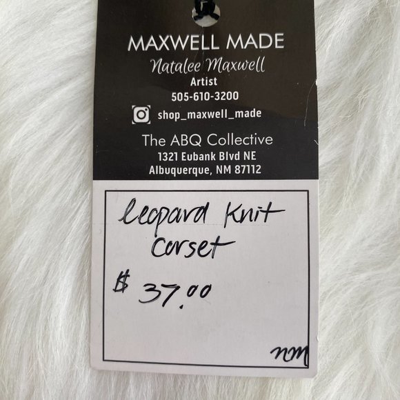 Maxwell Made Leopard Print Knit Corset Sleeveless Top NWT Women's Size Medium - Picture 10 of 11